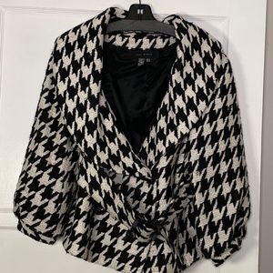 Zara Houndstooth Belted Jacket